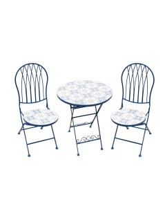 SET CAPRI M0749-02C TAVOLO+2 SEDIE BLU D60CM