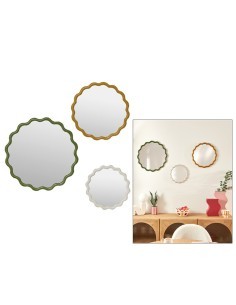 Set 3 specchi rotondi ondulati Judy, plastica, L. 50 cm, P. 1,8 cm, A. 50 cm