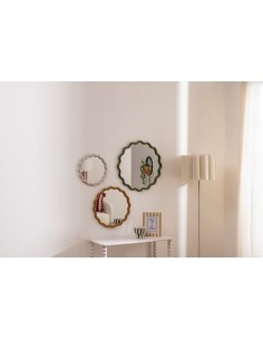 Set 3 specchi rotondi ondulati Judy, plastica, L. 50 cm, P. 1,8 cm, A. 50 cm