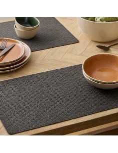 Tovaglietta Ely, 49 x 33 cm, Grigio Scuro, PU, Moderna, Antiscivolo