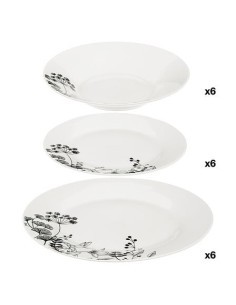 Set di stoviglie 18 pezzi Bianco Floreale