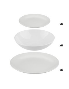 Set di stoviglie 18 pezzi Colorama bianco