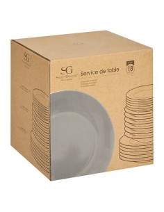 Set di stoviglie 18 pezzi Colorama grigio
