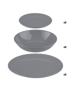 Set di stoviglie 18 pezzi Colorama grigio