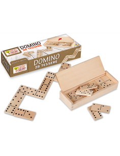 DOMINO IN LEGNO 28 TESSERE- FATTO DI LEGNO -