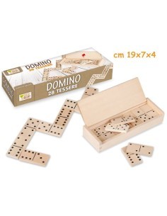 DOMINO IN LEGNO 28 TESSERE- FATTO DI LEGNO -