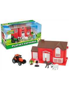LINEA VERDE - PLAYSET FATTORIA CON TRATTORE E ACCESSORI, GIOCO PER BAMBINI