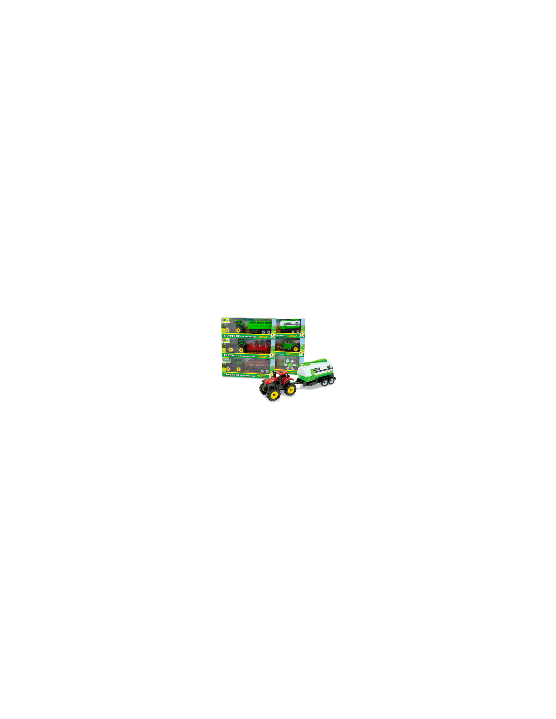 LINEA VERDE - TRATTORE CON RIMORCHIO A FRIZIONE 6 MODELLI ASSORTITO