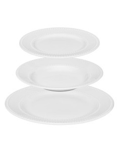Set di piatti 18 pezzi Perle in porcellana bianca