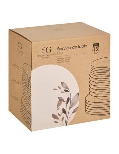Set di piatti 18 pezzi Lila in porcellana bianco e nero