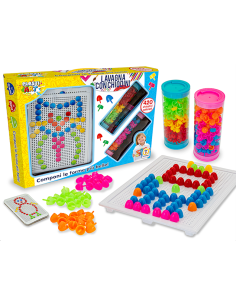 PLASTIART - LAVAGNA CON CHIODINI 420PZ COLORATI, GIOCO CREATIVO, EDUCATIVO PER BAMBINI