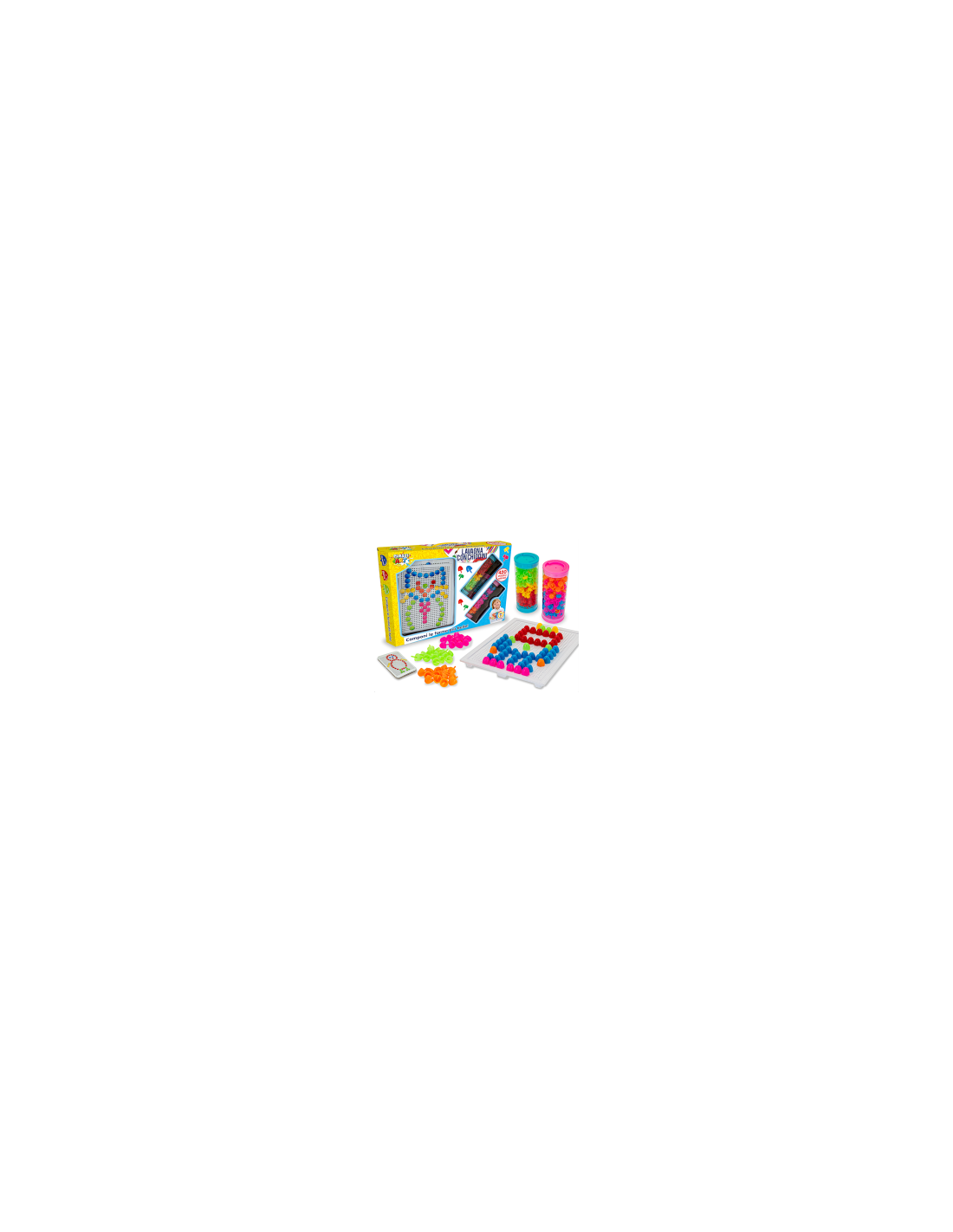PLASTIART - LAVAGNA CON CHIODINI 420PZ COLORATI, GIOCO CREATIVO, EDUCATIVO PER BAMBINI