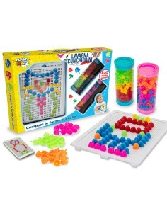 PLASTIART - LAVAGNA CON CHIODINI 420PZ COLORATI, GIOCO CREATIVO, EDUCATIVO PER BAMBINI