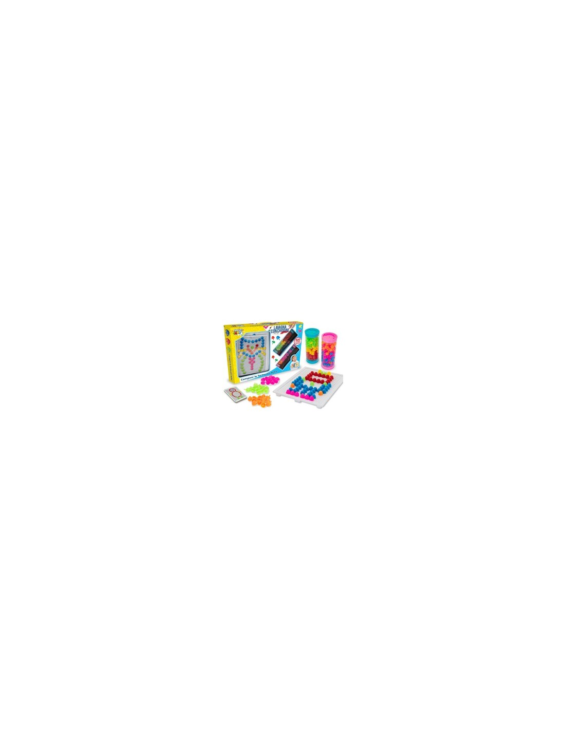 PLASTIART - LAVAGNA CON CHIODINI 420PZ COLORATI, GIOCO CREATIVO, EDUCATIVO PER BAMBINI