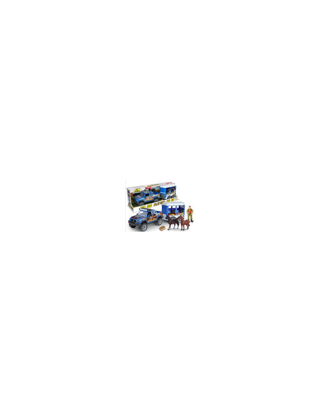 PLAY CITY - PLAYSET TRASPORTO CAVALLI LUCI E SUONI, GIOCO PER BAMBINI, VEICOLO CON ACCESSORI