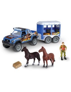 PLAY CITY - PLAYSET TRASPORTO CAVALLI LUCI E SUONI, GIOCO PER BAMBINI, VEICOLO CON ACCESSORI