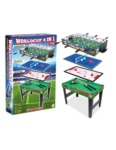 TAVOLO DA GIOCO 4 IN 1 CALCETTO PINGPONG  BILIARDO E HOCKEY CM 96X86X68