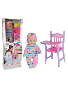 BABY TEO - BAMBOLA BEBE' CON SEGGIOLONE ED ACCESSORI