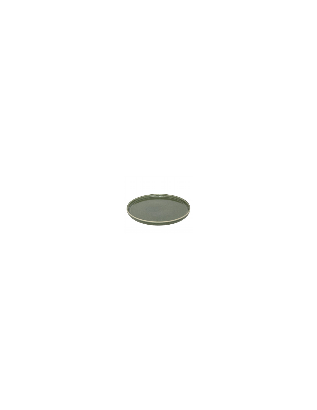Piatto da Dessert Terre Inconnue, Ø 21 cm, Verde Kaki, Faience, Stile Naturale