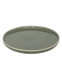 Piatto da Dessert Terre Inconnue, Ø 21 cm, Verde Kaki, Faience, Stile Naturale