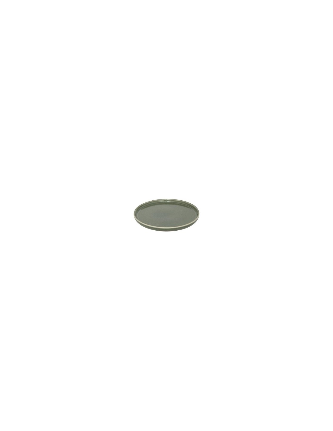 Piatto da Dessert Terre Inconnue, Ø 21 cm, Verde Kaki, Faience, Stile Naturale