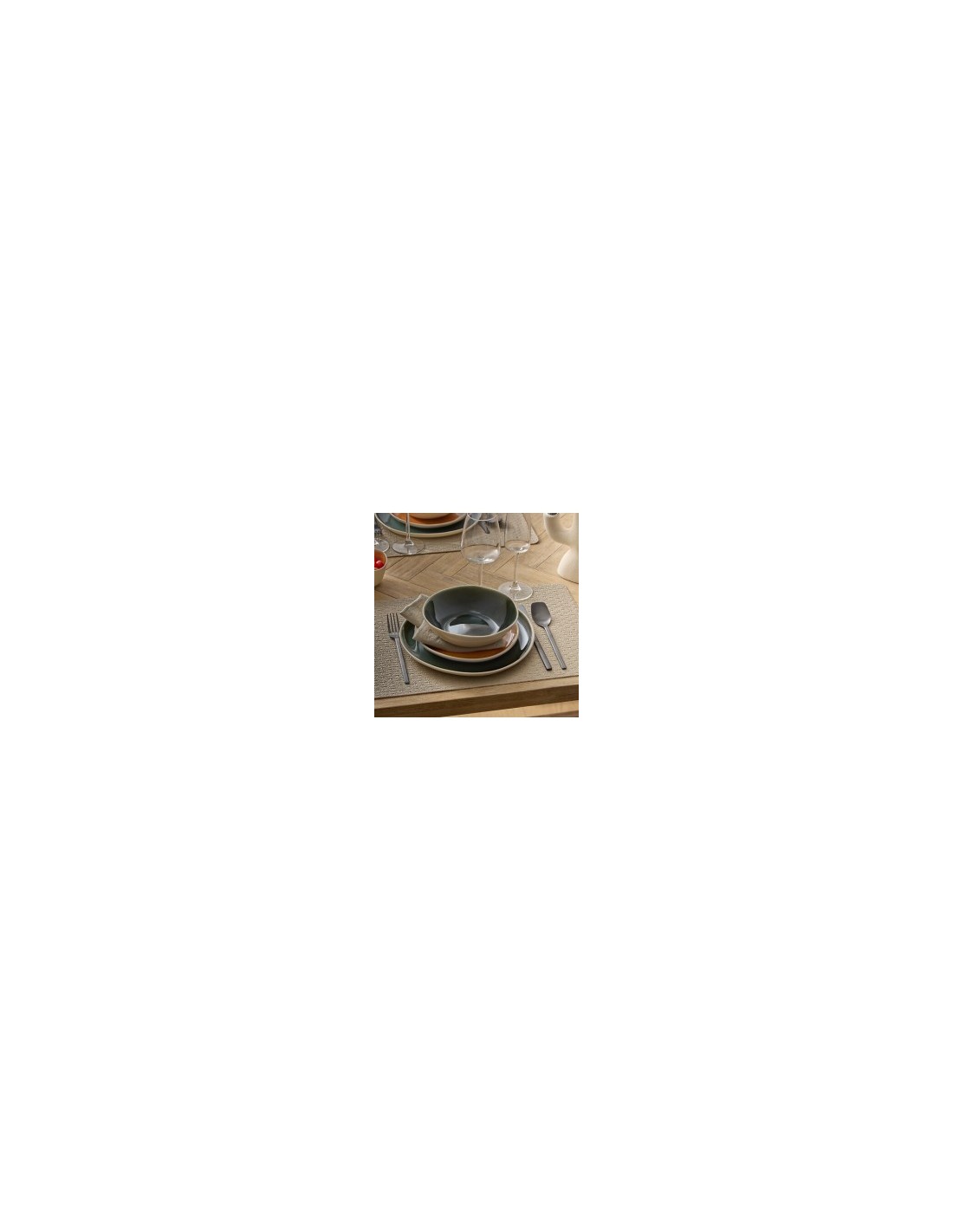 Piatto Fondo Wonja, Ø 19 cm, Verde, Faience, Collezione Wonja, Stile Naturale