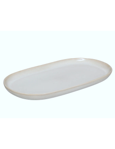 Piatto Ceramica Beige, Terre Inconnue, 31 x 17,5 x 2,6 cm, Stoneware, Elegante