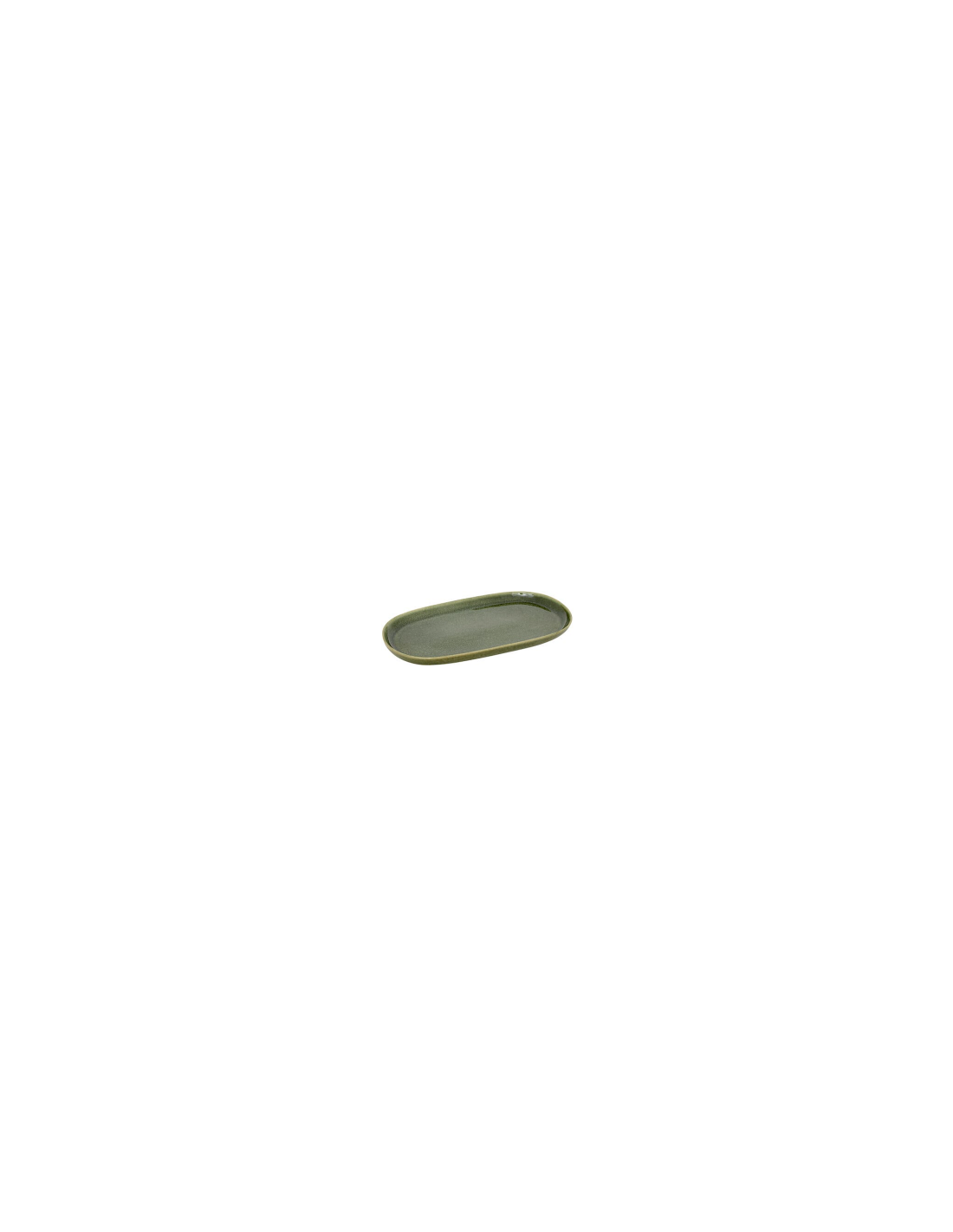 Piatto Ceramica Verde Kaki, Terre Inconnue, 31 x 17,5 x 2,6 cm, Stoneware, Elegante