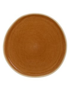 Piatto piano, Wonja, diametro 27 cm, ocra, faience, 27 x 26,4 x 2,1 cm
