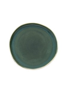 Piatto piano, Wonja, diametro 27 cm, verde, faience, 27 x 26,4 x 2,1 cm