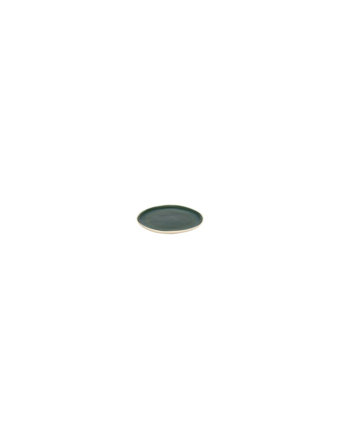 Piatto piano, Wonja, diametro 27 cm, verde, faience, 27 x 26,4 x 2,1 cm
