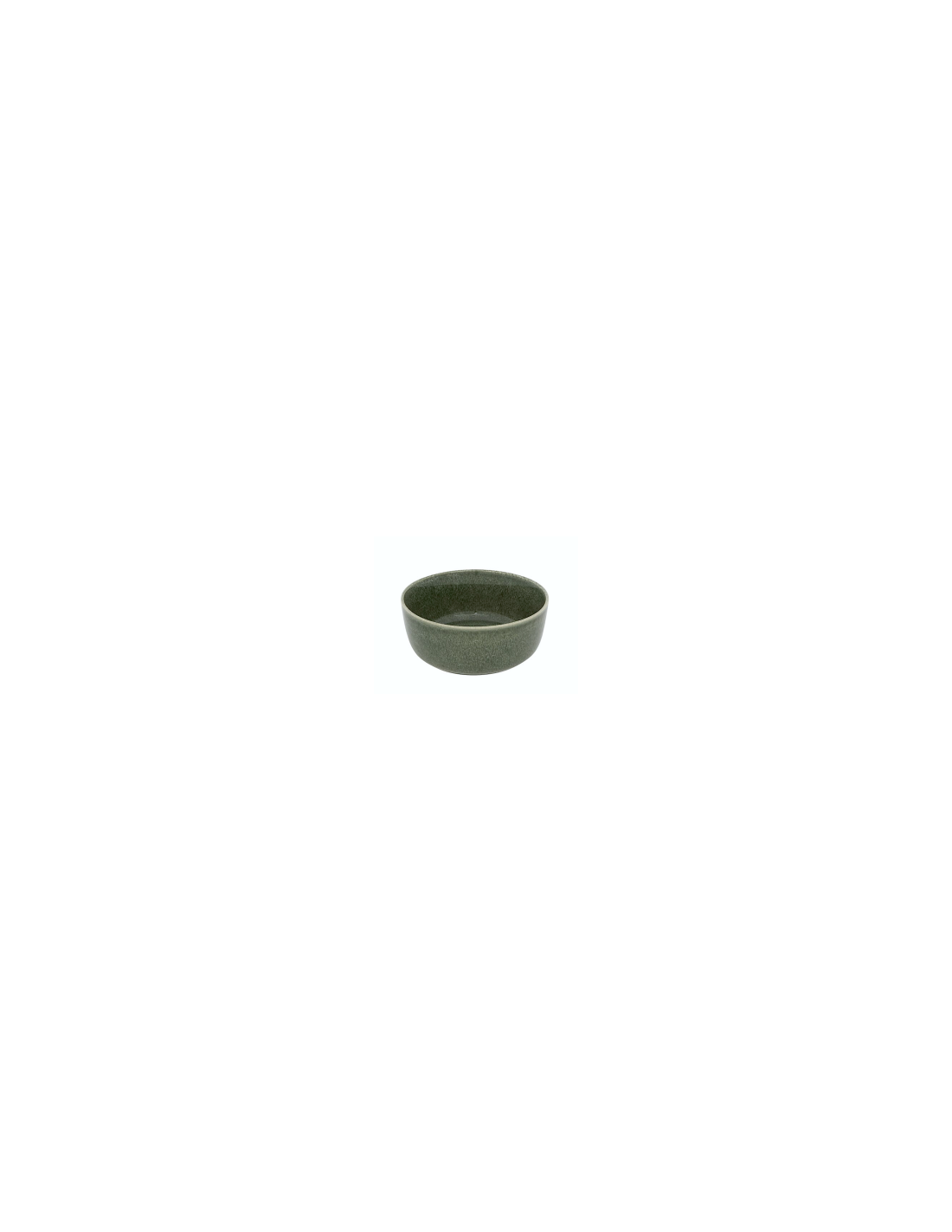 Coppetta, Terre Inconnue, diametro 15 cm, verde kaki, faience, altezza 6,3 cm