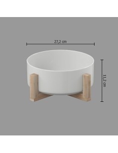 INSALATIERA IN CERAMICA CON BASE IN BAMBOO DIAMETRO 23 CM su TreG I...