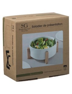 INSALATIERA IN CERAMICA CON BASE IN BAMBOO DIAMETRO 23 CM su TreG I...