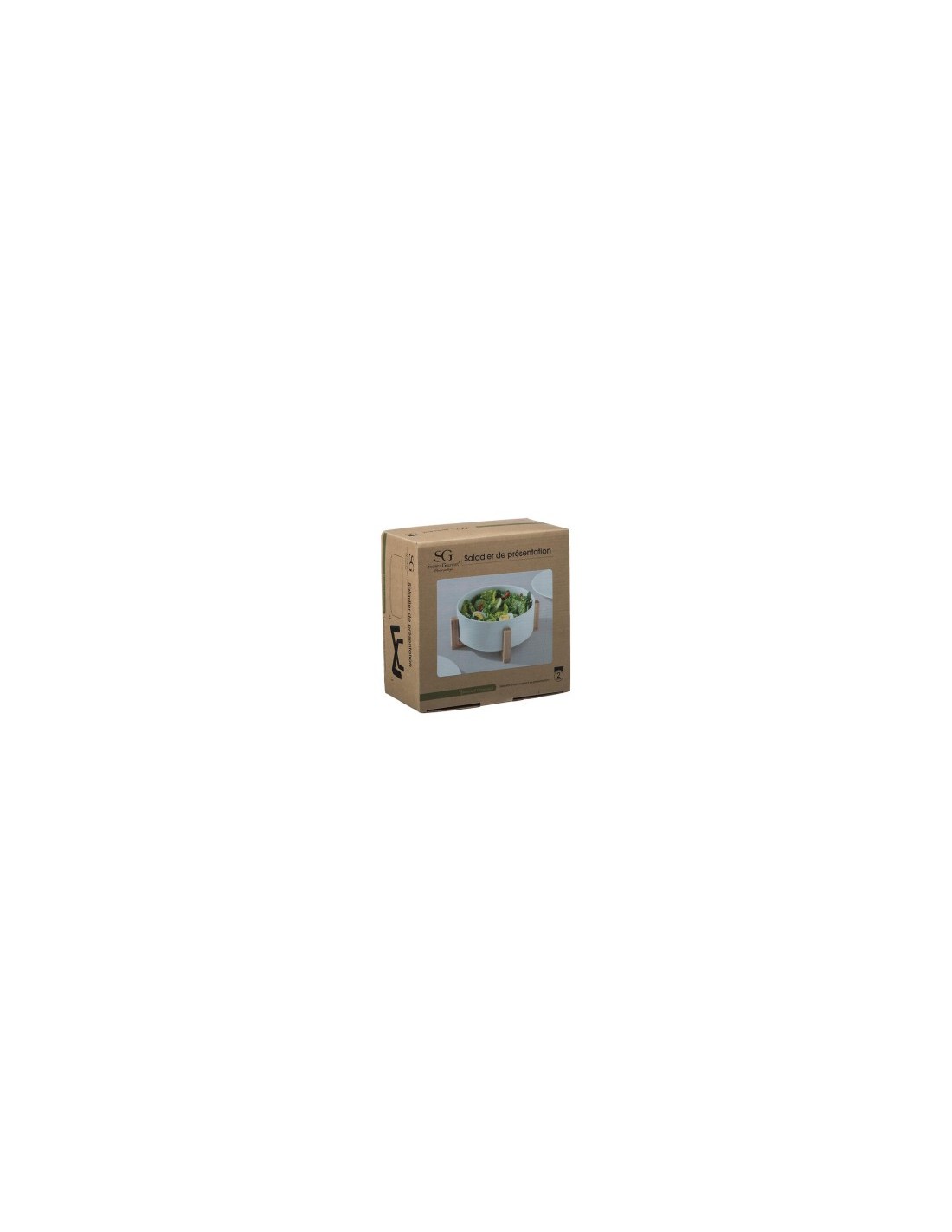 INSALATIERA IN CERAMICA CON BASE IN BAMBOO DIAMETRO 23 CM su TreG I...