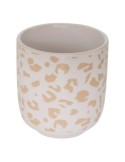 Set 4 tazze espresso Leopardi, diametro 6 cm, altezza 6,5 cm, faience, bianco e moka