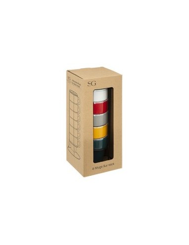 Supporto con 6 mug "Colorama" 26 cl