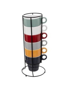 Supporto con 6 mug "Colorama" 26 cl
