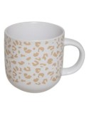 Tazza Leopardi 35 cl, faience assortita, 12 x 8,5 x 9 cm, bianco moka