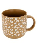 Tazza Leopardi 35 cl, faience assortita, 12 x 8,5 x 9 cm, bianco moka