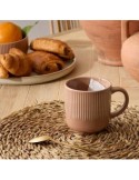Tazza Chloé 36 cl, Stoneware moka, 12 x 8,8 x 9 cm, collezione Bellissima