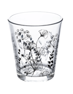 Bicchiere basso Bianco Floreale 33 cl in vetro trasparente