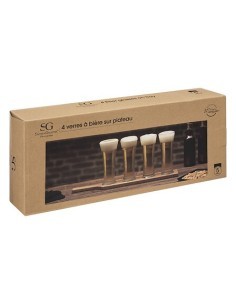 Supporto con 4 bicchieri da birra Victor 27 cl