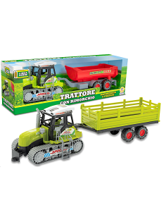 LINEA VERDE 68979 TRATTORE GIOCATTOLO CON RIMORCHIO ASSORTITO A FRIZIONE