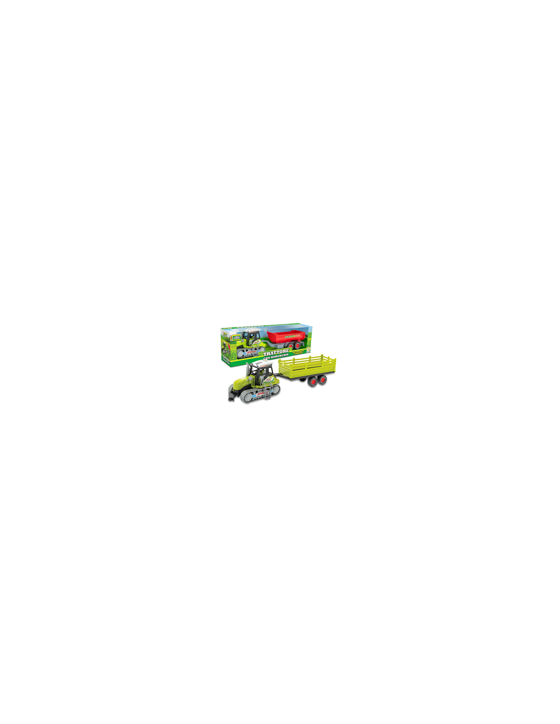 LINEA VERDE 68979 TRATTORE GIOCATTOLO CON RIMORCHIO ASSORTITO A FRIZIONE