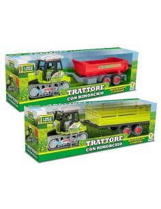 LINEA VERDE 68979 TRATTORE GIOCATTOLO CON RIMORCHIO ASSORTITO A FRIZIONE