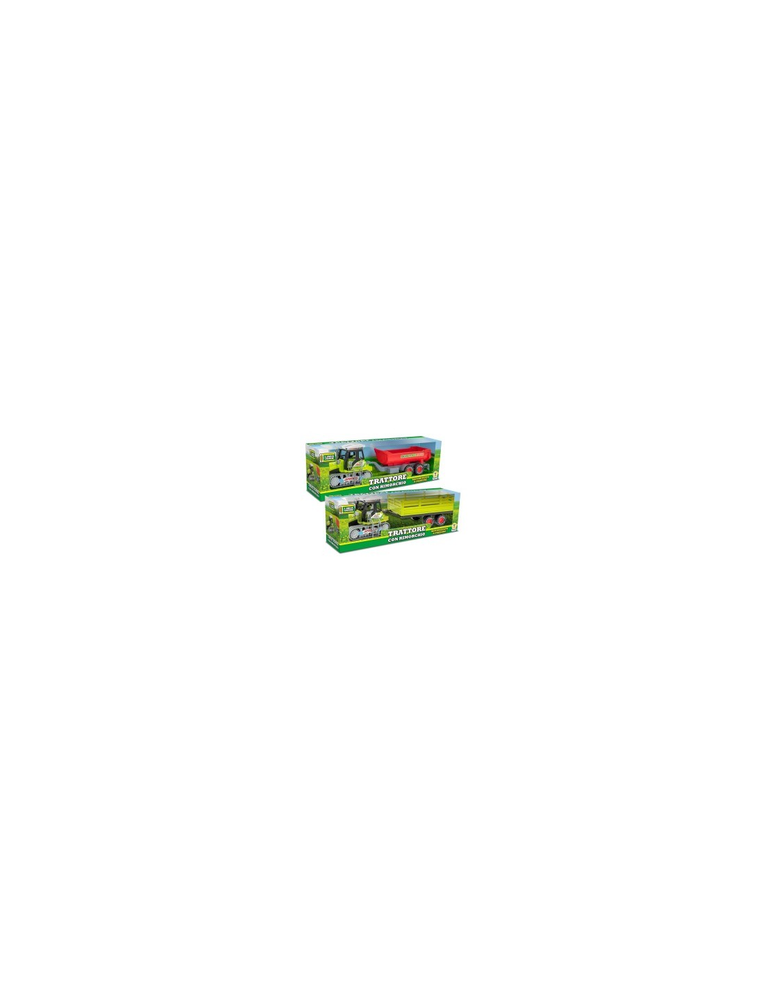 LINEA VERDE 68979 TRATTORE GIOCATTOLO CON RIMORCHIO ASSORTITO A FRIZIONE