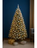 Albero Desalpes, 270 cm, innevato floccato, 500 LED bianco caldo, giochi di luce, la magia di Natale