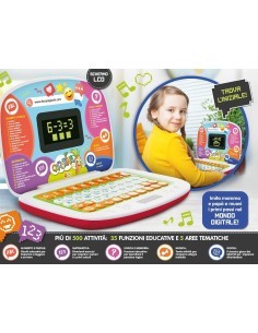 CAROTINA, LAPTOP EDUCATIVO, 500 ATTIVITÀ, 35 FUNZIONI, 5 AREE TEMATICHE, 3-6 ANNI