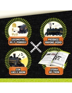I'M GENIUS  SUPER LABORATORIO DEI TRENI, KIT TRENO A VAPORE DA COSTRUIRE